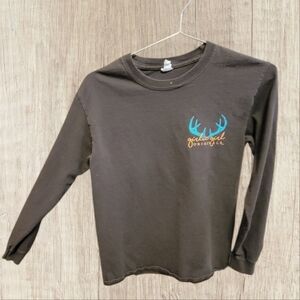 Girlie Girl Orignals sz Small Huntin' Hair don't Care Deer Antler t -Shirt T50